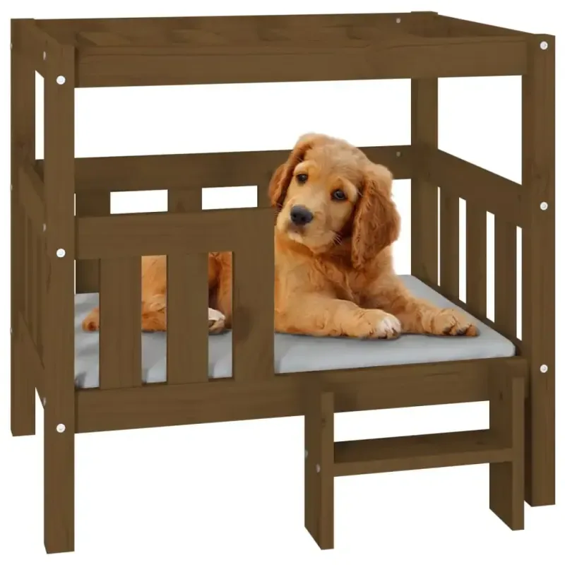 Hundebett Honigbraun 75,5x63,5x70 cm Massivholz Kiefer - HaustierPro