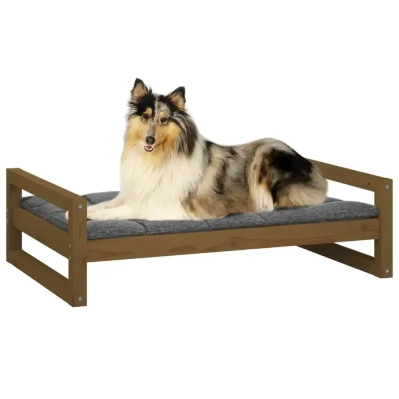 Hundebett Honigbraun 95,5x65,5x28 cm Massivholz Kiefer - HaustierPro