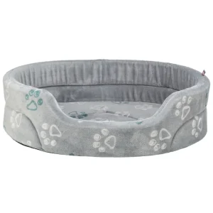 Hundebett Jimmy Softplüsch, oval, hellgrau