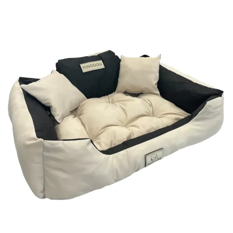 Hundebett Katzenbett 55 x 45 Hellbraun Kingdog Größe S mit 120 x 90 cm - HaustierPro