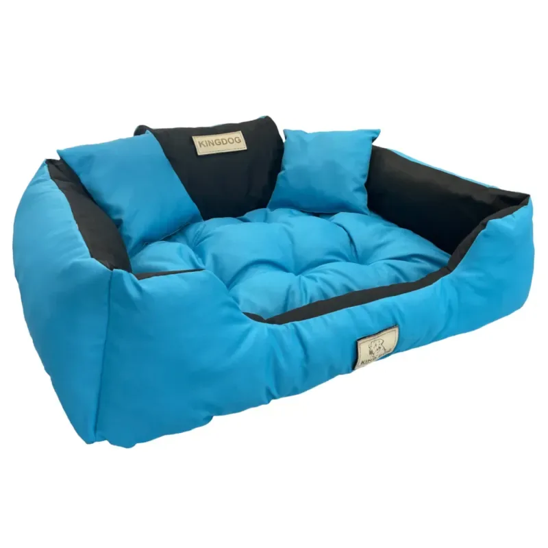 Hundebett Katzenbett Tierbett 55 x 45 Azurblau Kingdog Größe S in Grau - HaustierPro