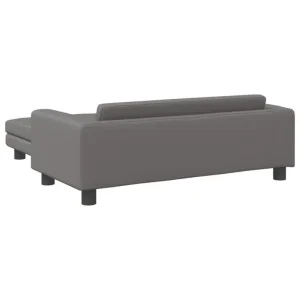 Hundebett mit Verlängerung Grau 100x50x30 cm Kunstleder mit 120 x 90 cm - HaustierPro