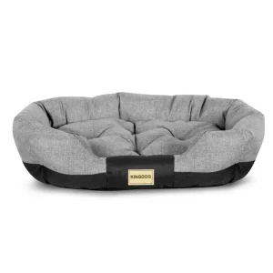 Hundebett Prestige oval 75 x 50 cm wasserdicht grau für große Hunde - HaustierPro