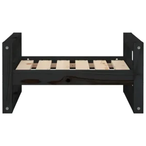 Hundebett Schwarz 55,5x45,5x28 cm Massivholz Kiefer - HaustierPro