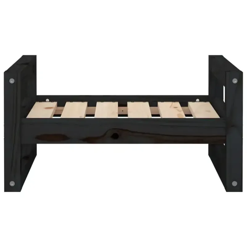 Hundebett Schwarz 55,5x45,5x28 cm Massivholz Kiefer - HaustierPro