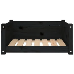 Hundebett Schwarz 65,5x50,5x28 cm Massivholz Kiefer - HaustierPro