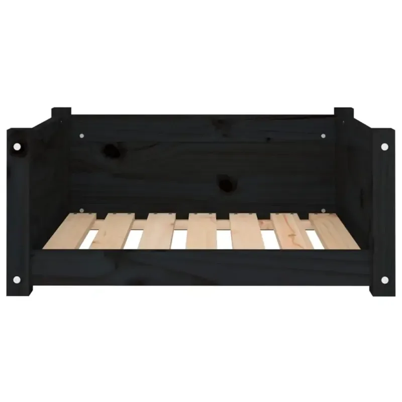 Hundebett Schwarz 65,5x50,5x28 cm Massivholz Kiefer - HaustierPro