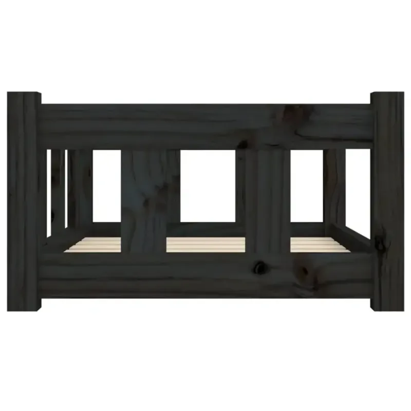 Hundebett Schwarz 65,5x50,5x28 cm Massivholz Kiefer - HaustierPro