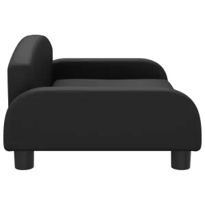 Hundebett Schwarz 70x45x30 cm Kunstleder - HaustierPro