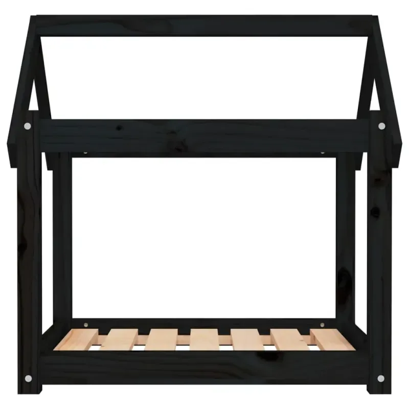 Hundebett Schwarz 71 Stück55x70 cm Massivholz Kiefer - HaustierPro