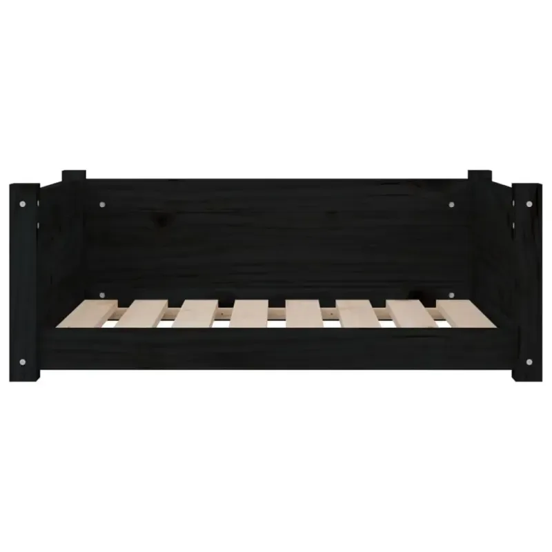 Hundebett Schwarz 75,5x55,5x28 cm Massivholz Kiefer - HaustierPro