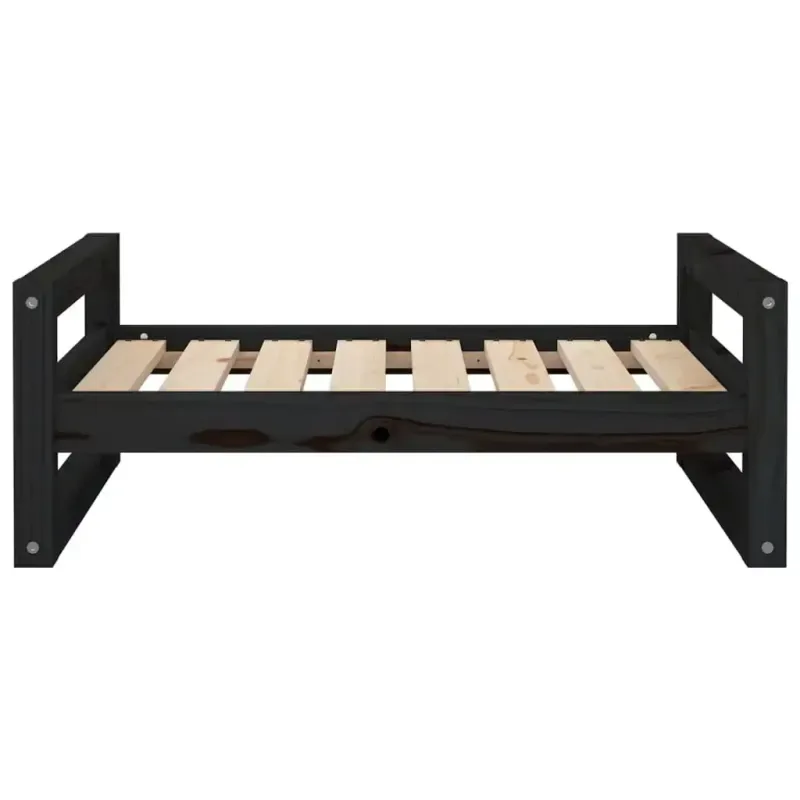 Hundebett Schwarz 75,5x55,5x28 cm Massivholz Kiefer - HaustierPro