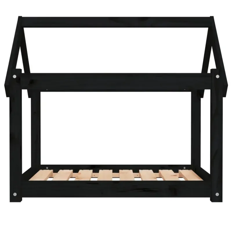 Hundebett Schwarz 81 Stück60x70 cm Massivholz Kiefer - HaustierPro