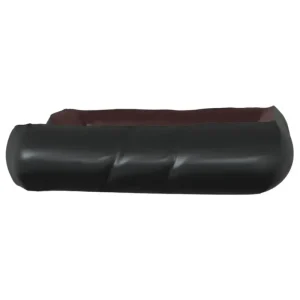 Hundebett Schwarz/Braun 80x68x23 cm Kunstleder für Hundesofa & Auto - HaustierPro