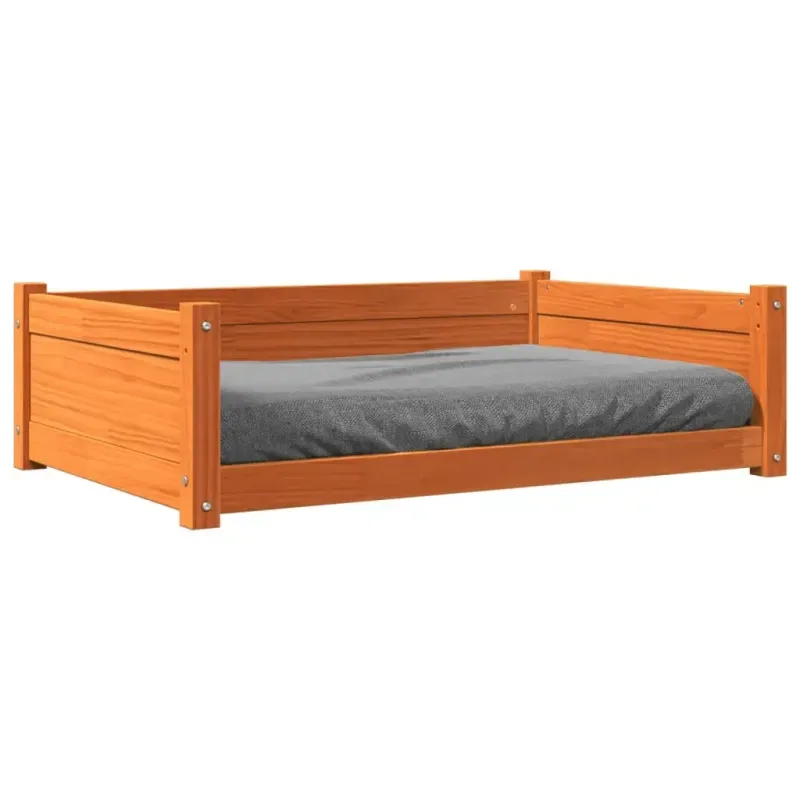 Hundebett Wachsbraun 95,5x65,5x28 cm Massivholz Kiefer - HaustierPro
