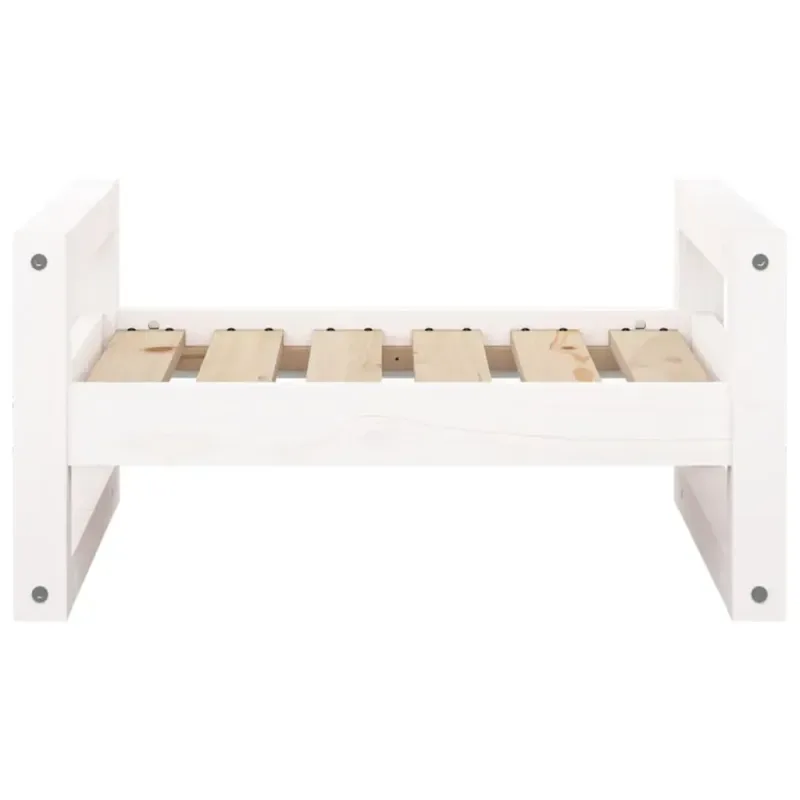 Hundebett Weiß 55,5x45,5x28 cm Massivholz Kiefer - HaustierPro
