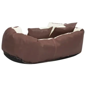 Hundekissen Wendbar und Waschbar Braun und Creme 65x50x20 cm mit 120 x 90 cm - HaustierPro
