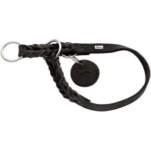 HUNTER Dressurhalsung Solid Education Größe: S-M, Farbe: schwarz, Halsumfang: 35 - 40 cm, Breite: 1,8 cm