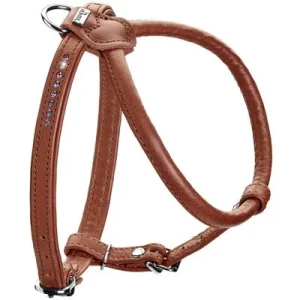 HUNTER Hundegeschirr Round & Soft Canadian Up XS-S, Farbe: cognac, Hals: 30 cm, Brust: 37 - 43 cm, Breite: 6/14 mm