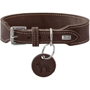 HUNTER Hundehalsband Aalborg extrabreit Größe: XS, Farbe: dunkelbraun, Halsumfang: 26 - 31 cm, Breite: 2,5 cm