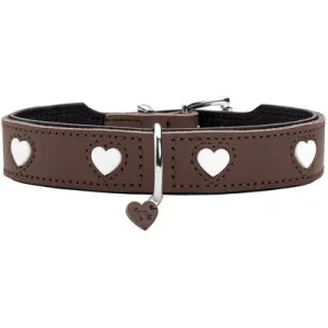 HUNTER Hundehalsband Love Größe: XS, Farbe: braun/schwarz, Halsumfang: 24 - 28 cm, Breite: 2,6 cm
