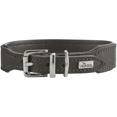 HUNTER Hundehalsband Malta Größe: XS-S, Farbe: steingrau, Halsumfang: 29 - 33 cm, Breite: 2,6 cm