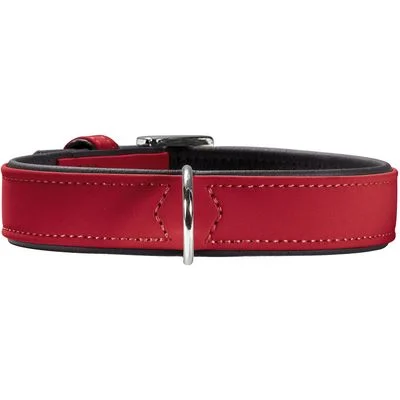 HUNTER Hundehalsband Softie Größe: XS-S, Farbe: rot/schwarz, Halsumfang: 28 - 34 cm, Breite: 2,2 cm