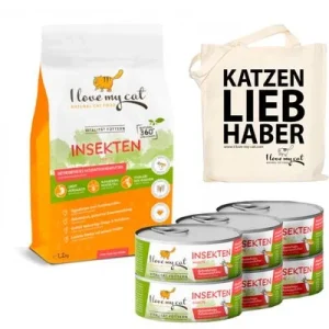 I love my cat Sparset Insektenprotein für Katzen - Trocken- und Nassfutter 1 Stück