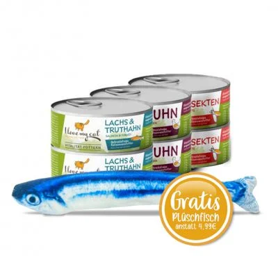 I love my cat Starter-Paket mit Katzenfutter Nass mit Huhn 1 Stück