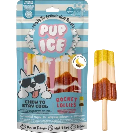 Imaginelles Pup Ice Dog Snack Rocket Lollies Banana & Chocolate M