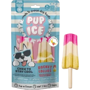 Imaginelles Pup Ice Dog Snack Rocket Lollies Strawberry & Banana M