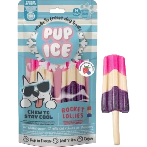 Imaginelles Pup Ice Dog Snack Rocket Lollies Strawberry & Blueberry M