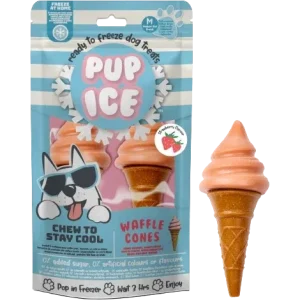 Imaginelles Pup Ice Dog Snack Waffle Cones Strawberry M
