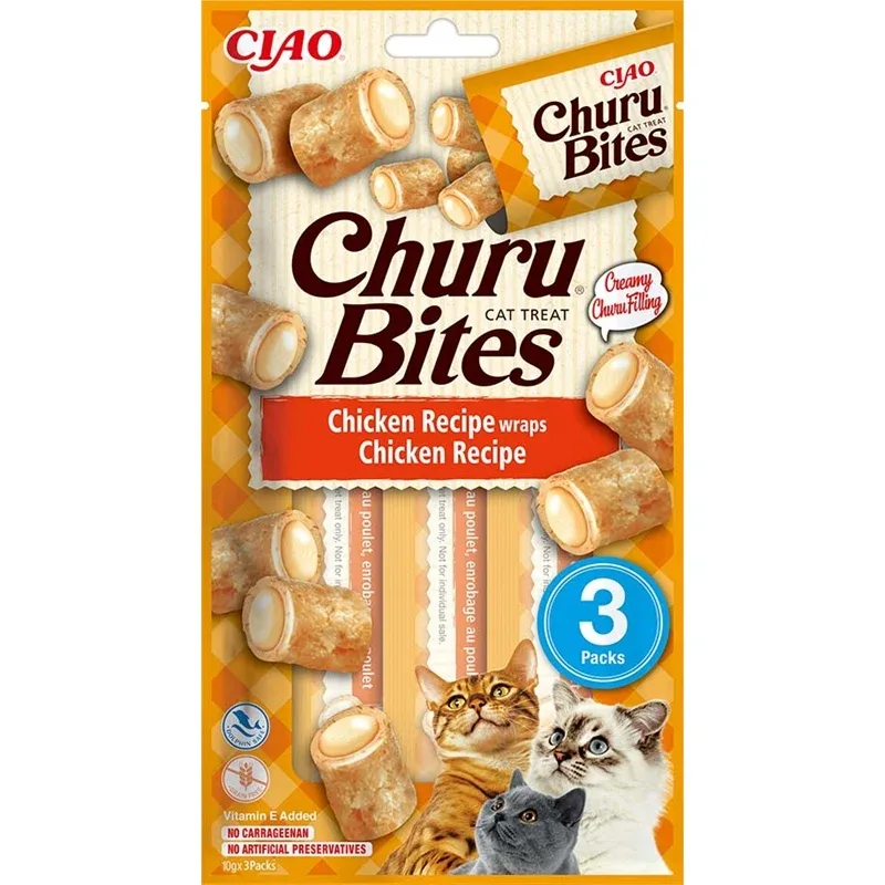 Inaba Cat Churu Bites Chicken Recipe wraps