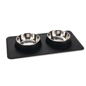 Karlie Diner Set Silikon Dex 2 X 350 ml, Ø 14 cm Schwarz