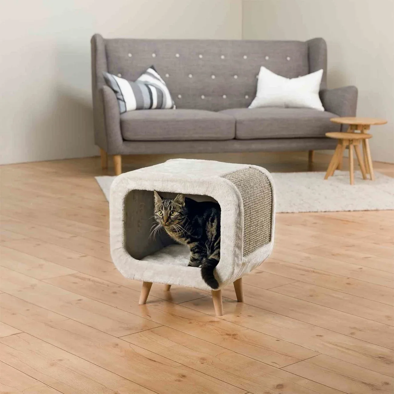Katzen Kuschelhöhle Alicia mit Buchenholzfüßen - Image 2