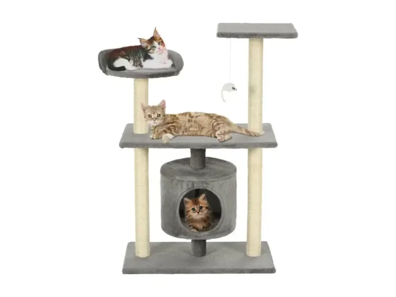 Katzen-Liege Katzen-Kratzbaum Sisal 95 cm Grau - HaustierPro