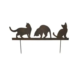 Katzenfigur auf Gusspflock 60 x 19 cm - HaustierPro