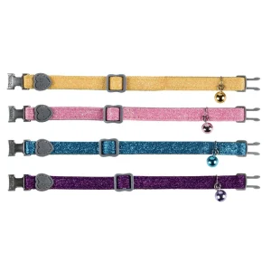Katzenhalsband Glitzer mit Metallverschluss