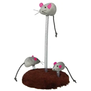 Katzenspielzeug Mouse-Family auf Federn