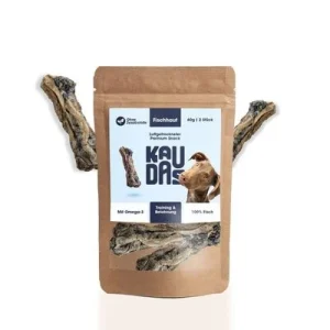 KAUDAS Hundekausnack Fischhaut Knochen - Zahnpflege, Kabeljauhaut & Omega