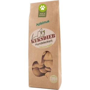 KEKSDIEB Hundeleckerli Apfelmus Herzen 100 g