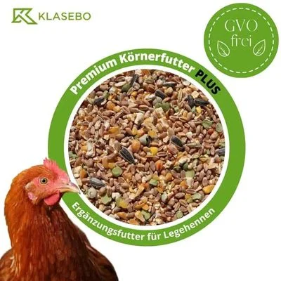 KLASEBO Premium Körnerfutter PLUS für Hühner, Gänse und Enten 25 kg