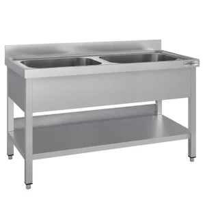Klimaneutrales Spültisch ECO - 1200x600mm - mit Grundboden & 2 Becken mittig - HaustierPro