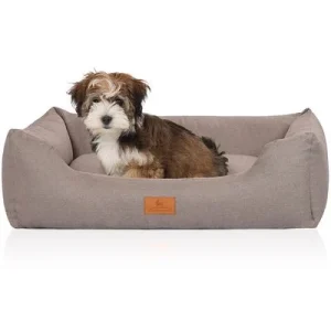 Knuffelwuff Hundebett Lotte aus Velours mit feinem Handwebcharakter