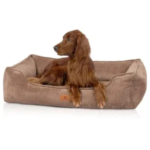 Knuffelwuff orthopädisches Hundebett aus Cord mit Handwebcharakter Nunavut M-L 85 x 63cm Braun