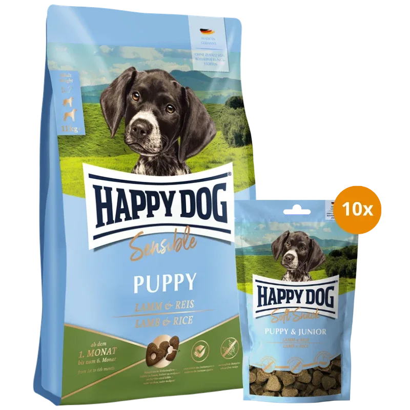 Kombipaket Happy Dog Puppy Lamm & Reis