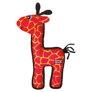 KONG Ballistic – Plüsch-Hundespielzeug mit Quietscher & Rassel | Alligator & Giraffe