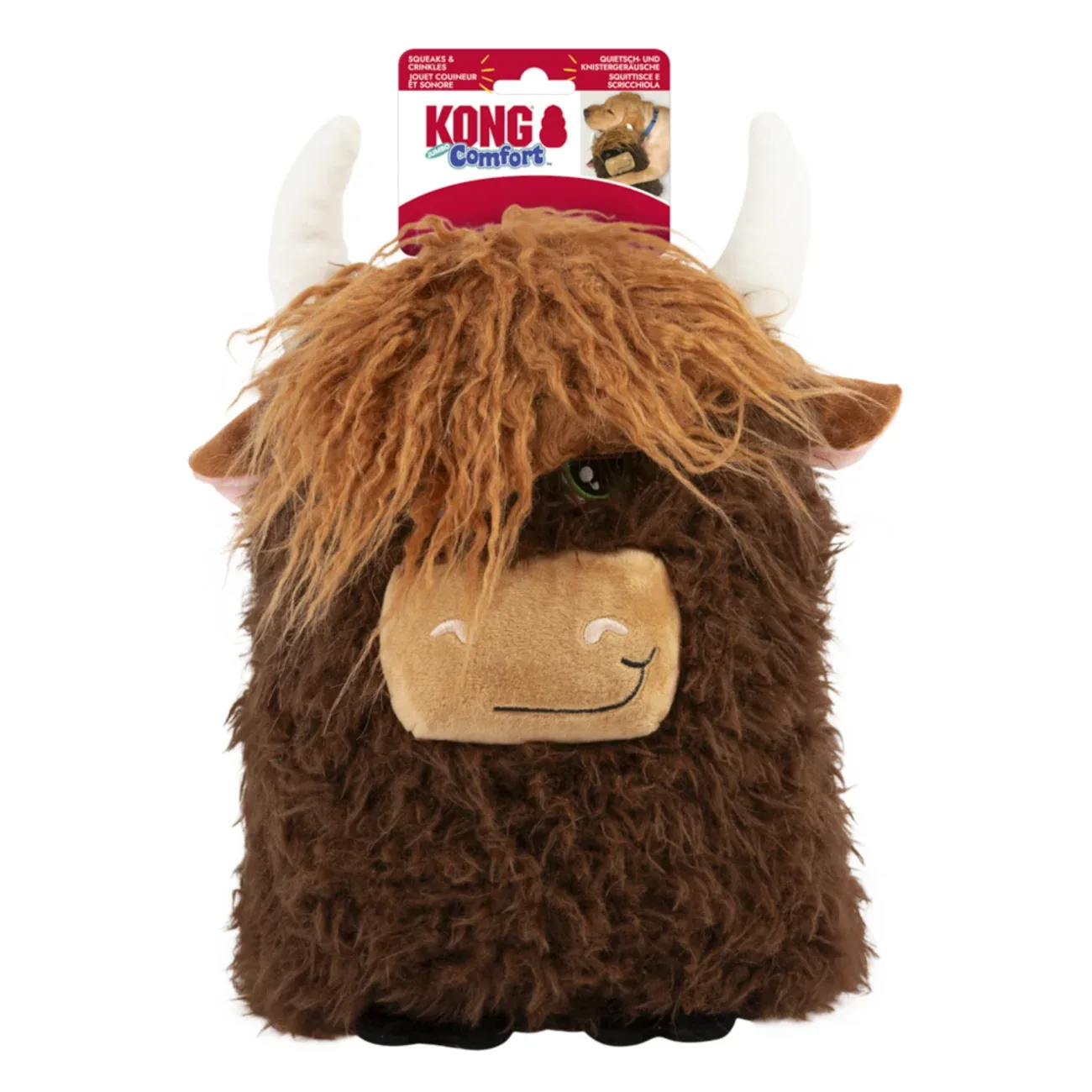 KONG Comfort Jumbo Highland Cow XL – Großes Plüsch-Hundespielzeug | 44,8 cm - Image 2