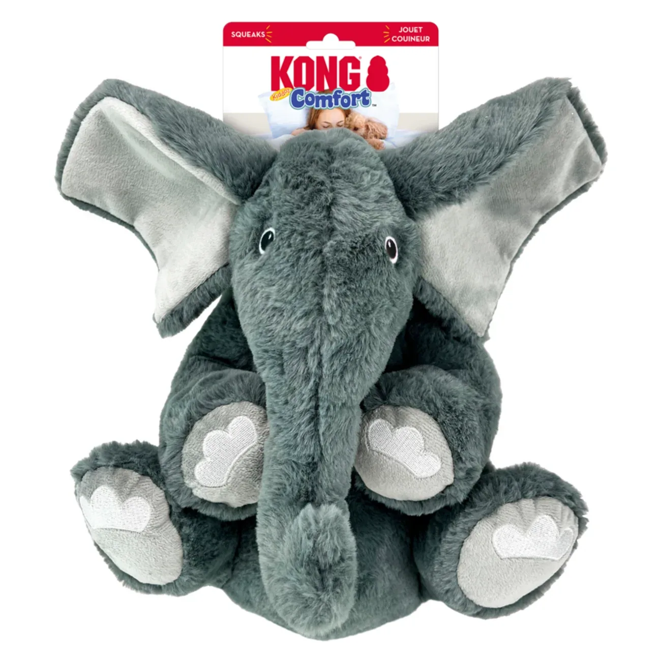 KONG Comfort Kiddos Elefant XL – Plüsch-Hundespielzeug mit herausnehmbarem Quietscher | 44 cm - Image 2